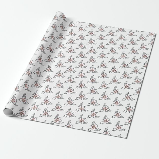 Christian cross wrapping paper (Unrolled)
