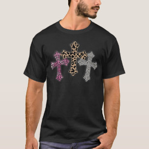 Christian Crosses Leopard Cross Jesus God Easter R T-Shirt