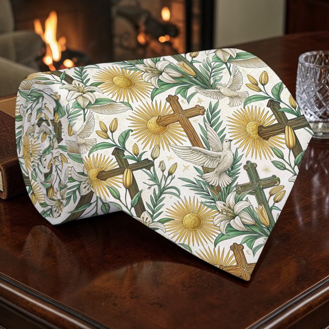 Christian Crosses with Doves Custom Necktie (Creator Uploaded)