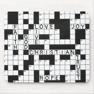 Christian Crossword Puzzle Pattern Mouse Pad