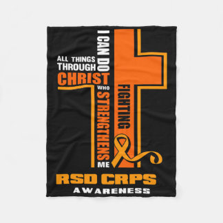 Christian Crps Warrior Fighter Rsd Crps Awareness Fleece Blanket