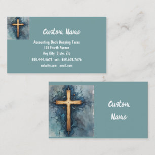 Christian Crucifix Church Bible  Business Card