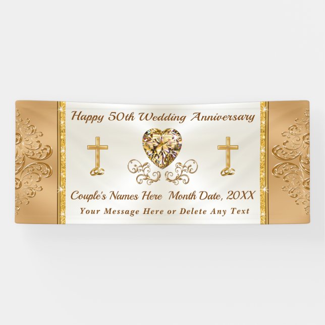 CHRISTIAN Custom, Happy 50th Anniversary Banner (Horizontal)