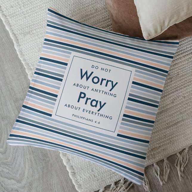Christian Custom Name Do Not Worry Prayer for Him Cushion (Christian pillow gift featuring Romans 15:13 on the back.)