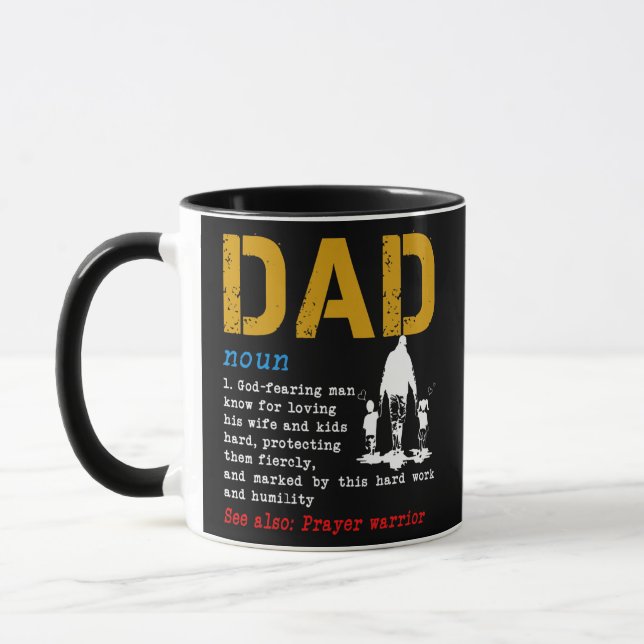 Christian Dad Definition Fathers Day DAD  Mug (Left)