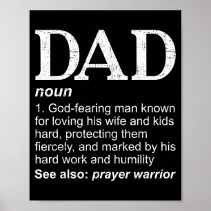 Christian Dad Definition Fathers Day Dad Poster