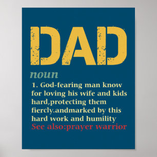 Christian Dad Definition Fathers Day Dad Poster