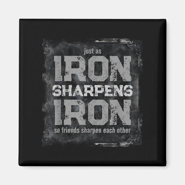 Christian Dad Iron Sharpens Iron Scripture Verse B Magnet (Front)