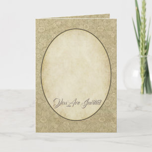 Christian Damask Wedding Invitation Cream/Tan
