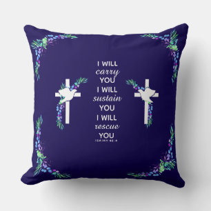 Christian Decorative Pillow with Bible Verse Cross
