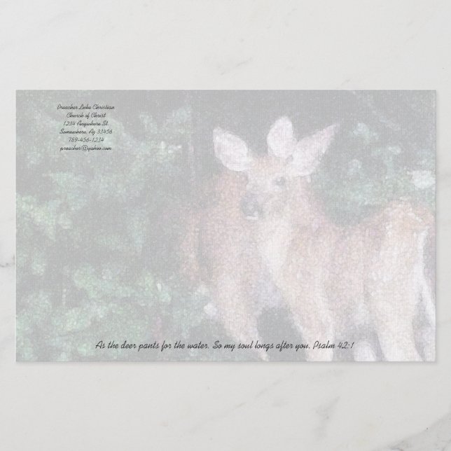 Christian Deer Pants for the Water Stationery (Front)