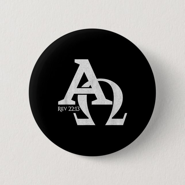 Christian Design - Alpha And Omega The Greek Lette 6 Cm Round Badge (Front)