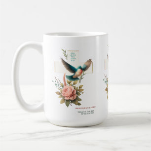 Christian Design with Cross and Bird Coffee Mug