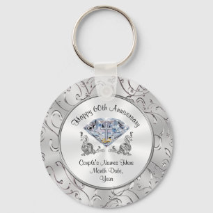 Christian Diamond 60th Anniversary Party Favors Key Ring