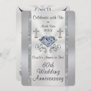 Christian Diamond Wedding Anniversary Invitations