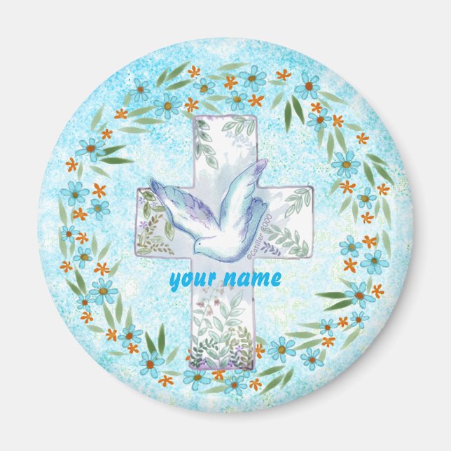 Christian Dove Cross  magnet (Front)