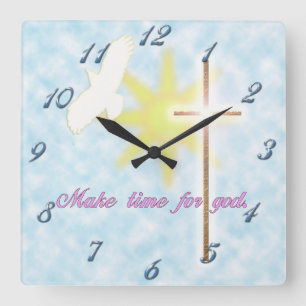 christian dove square wall clock