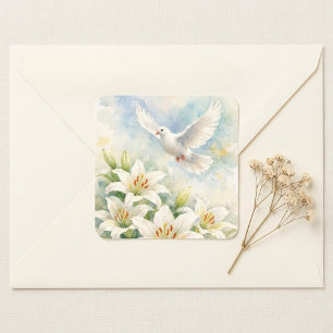 Christian Dove White Lily Sticker