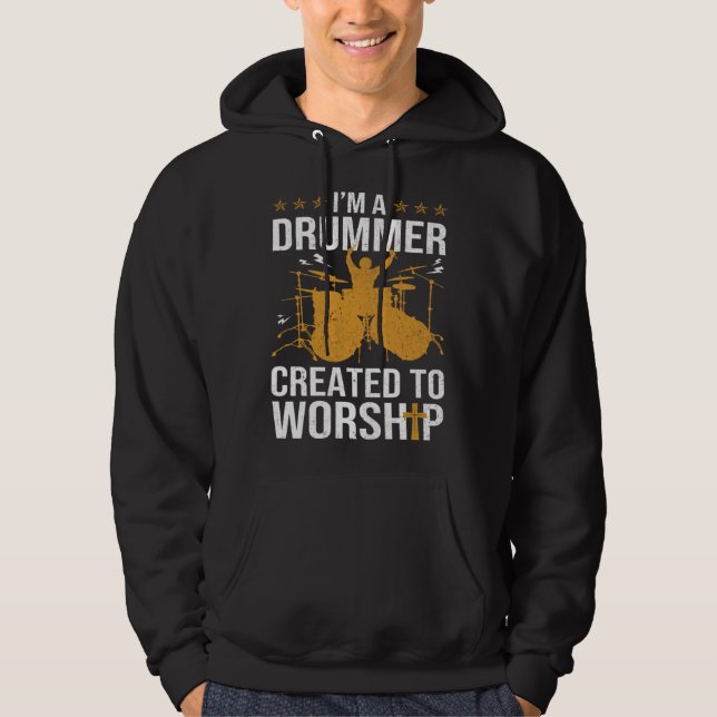 Christian Drummer For Men Women Drum Player Hoodie (Front)