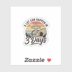Christian Easter 3 Days Retro Cross Cave T-Shirt D
