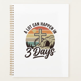 Christian Easter 3 Days Retro Cross Cave T-Shirt D Planner
