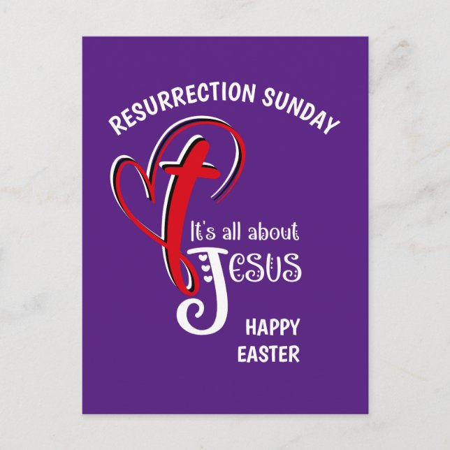 Christian Easter ALL ABOUT JESUS Resurrection Postcard (Front)
