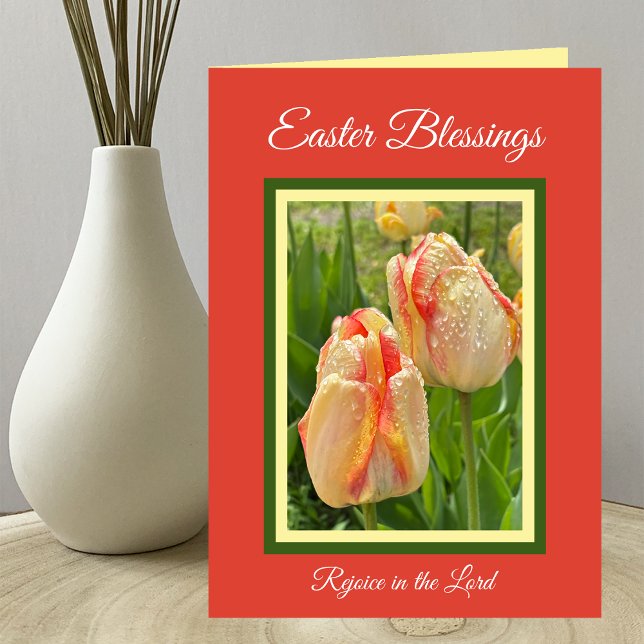 Christian Easter Blessings Tulips Card (Creator Uploaded)