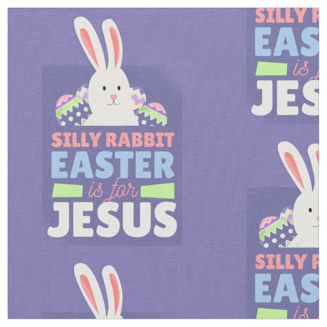 christian Easter Bunny jesus christ Fabric (Close Up)