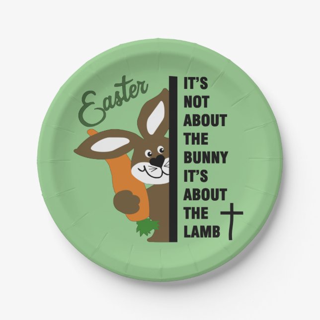 Christian Easter Bunny Paper Plate (Front)