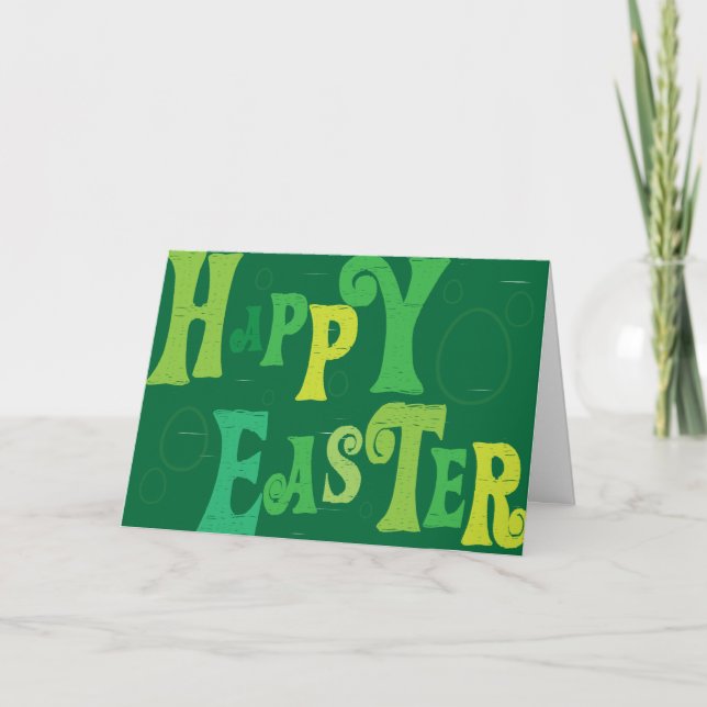 Christian Easter card ~ Green Happy Easter (Front)