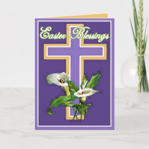 Christian Easter Cards, Purple Easter Blessings Holiday Card