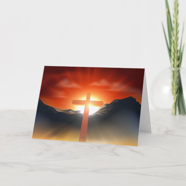 Christian Easter cross concept Holiday Card (Front)