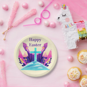 Christian Easter Cross Paper Plate