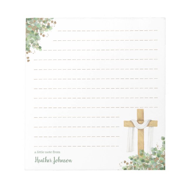 Christian Easter Cross Personalised Notepad (Front)