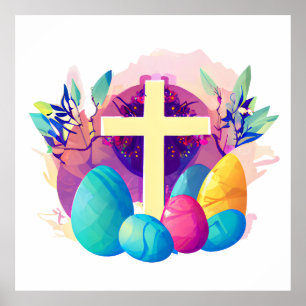 Christian Easter Cross Poster