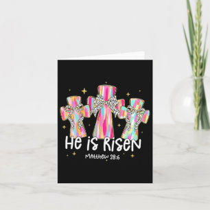 Christian Easter He Is Risen Coquette Bow Bible Ve Card