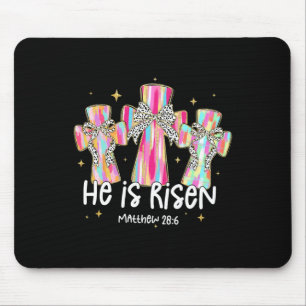 Christian Easter He Is Risen Coquette Bow Bible Ve Mouse Pad