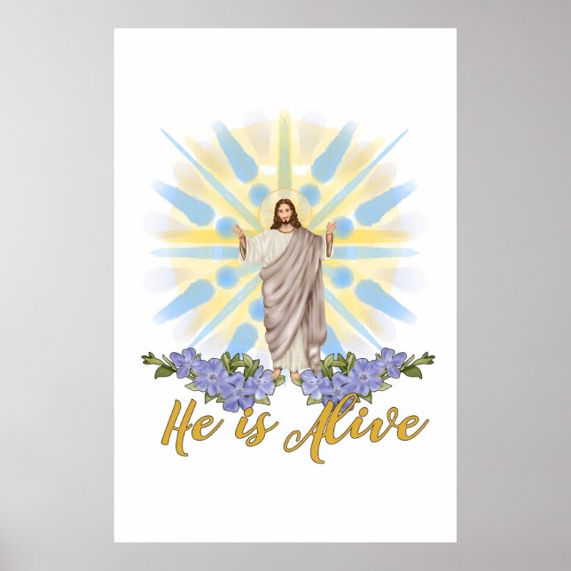 Christian Easter Jesus He is Alive Poster (Front)