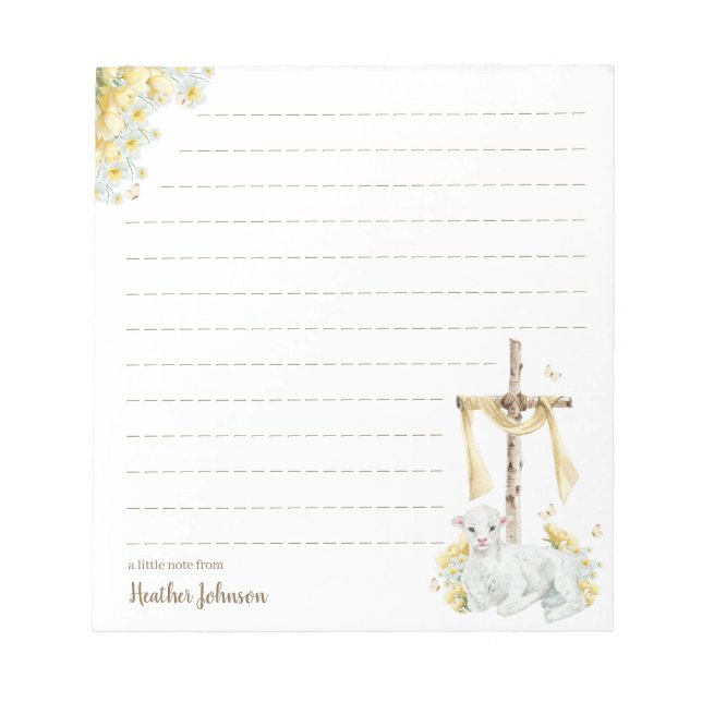 Christian Easter Lamb  Notepad (Front)