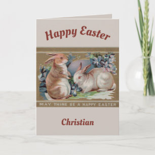 CHRISTIAN ~ EASTER PICTURE ~ 2 Sweet Bunnies ~  Holiday Card
