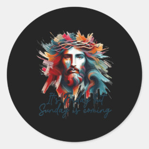 Christian Easter Resurrection Its Friday But Sunda Classic Round Sticker