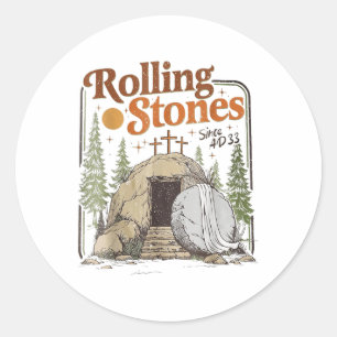 Christian Easter Shirt The Stone Was Rolled Away H Classic Round Sticker
