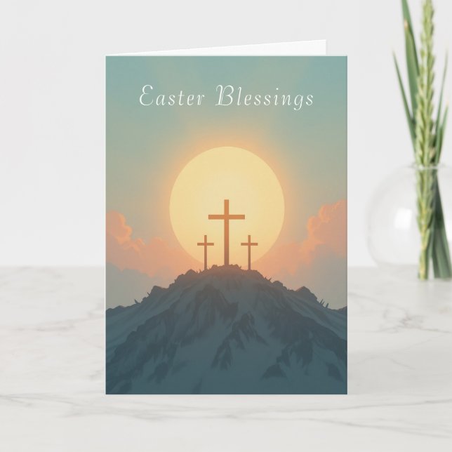 Christian Easter Sunrise & Cross Faith & Hope  Holiday Card (Front)