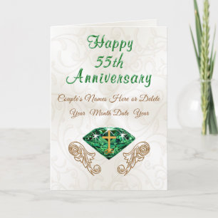 Christian Emerald 55th Wedding Anniversary Cards