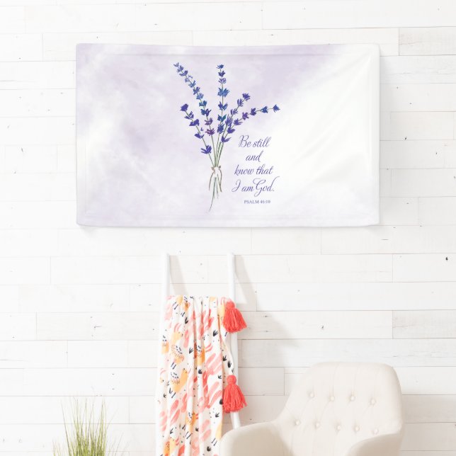 Christian Encouragement Lavender with Scripture  Banner (Insitu)