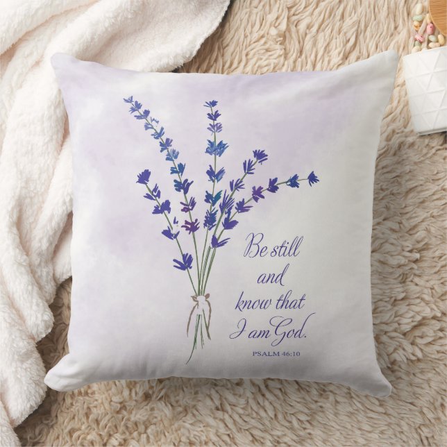Christian Encouragement Lavender with Scripture  Cushion (Blanket)