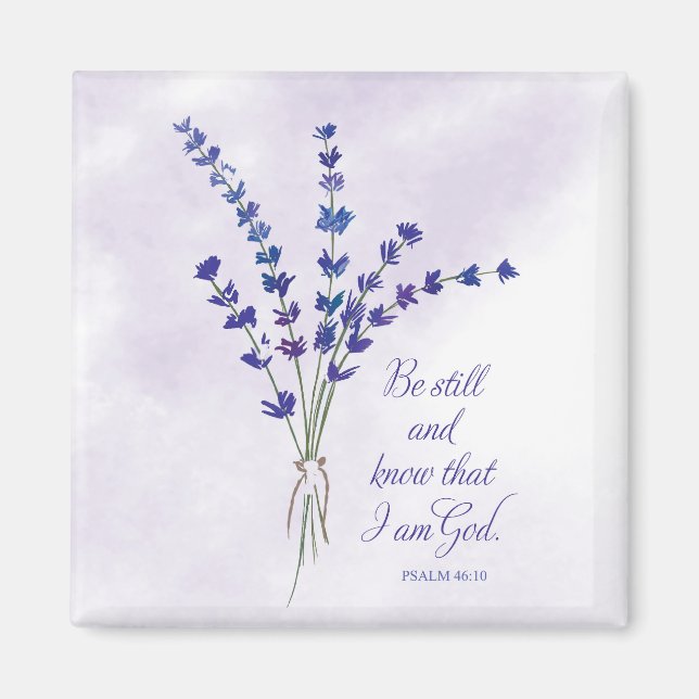 Christian Encouragement Lavender with Scripture  Magnet (Front)
