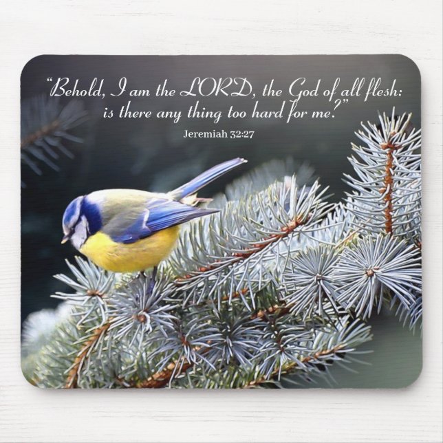 Christian Encouragement  Nothing too Hard for God Mouse Pad (Front)