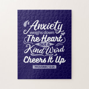 Christian Encouragement Quote – Anxiety & Kindness Jigsaw Puzzle