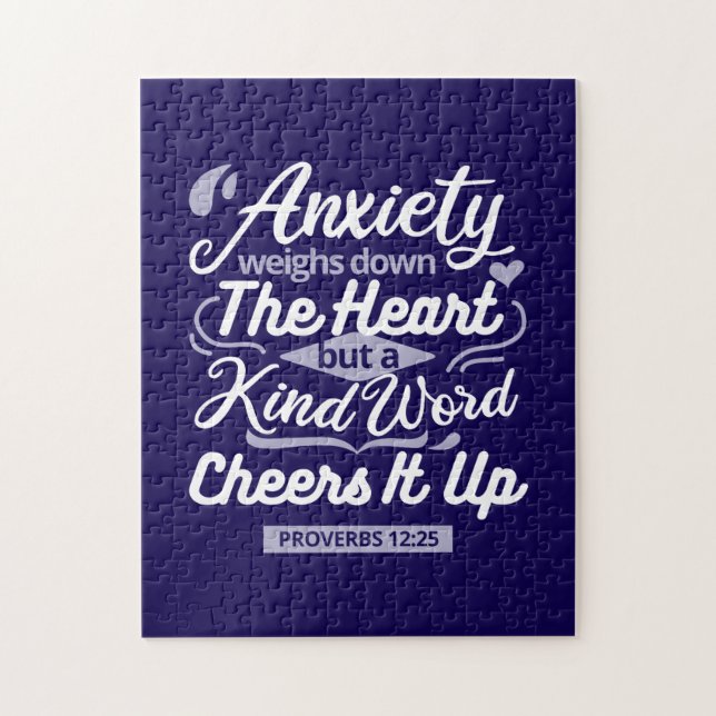 Christian Encouragement Quote – Anxiety & Kindness Jigsaw Puzzle (Vertical)